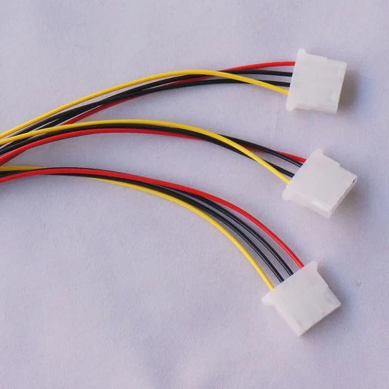 High Quality 4Pin IDE Power Cables HY1578 4 Pin Molex Male To 3 Port Molex IDE Female Power Supply Splitter Adapter Cable