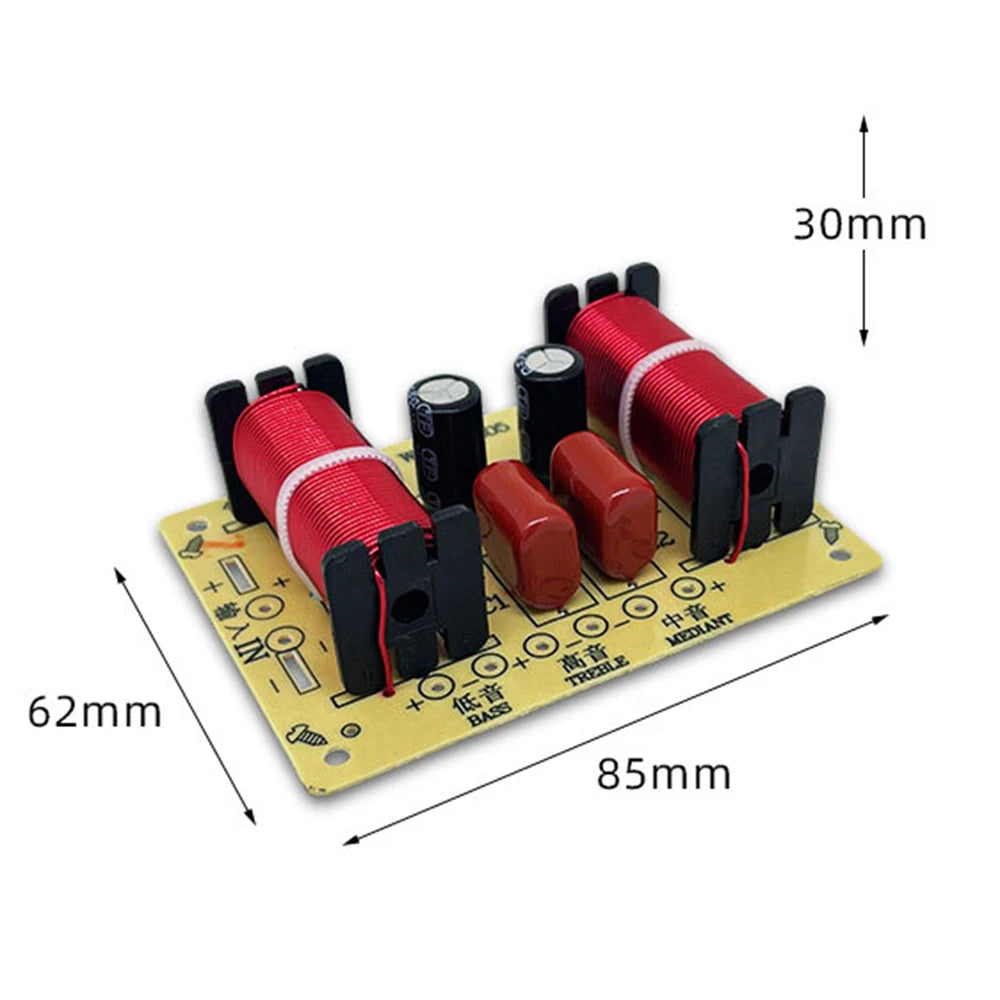 150W 3 Way HiFi Speaker Frequency Divider Audio Crossover Filter Treble Alto Bass Frequency Divider for Professional or Home Use