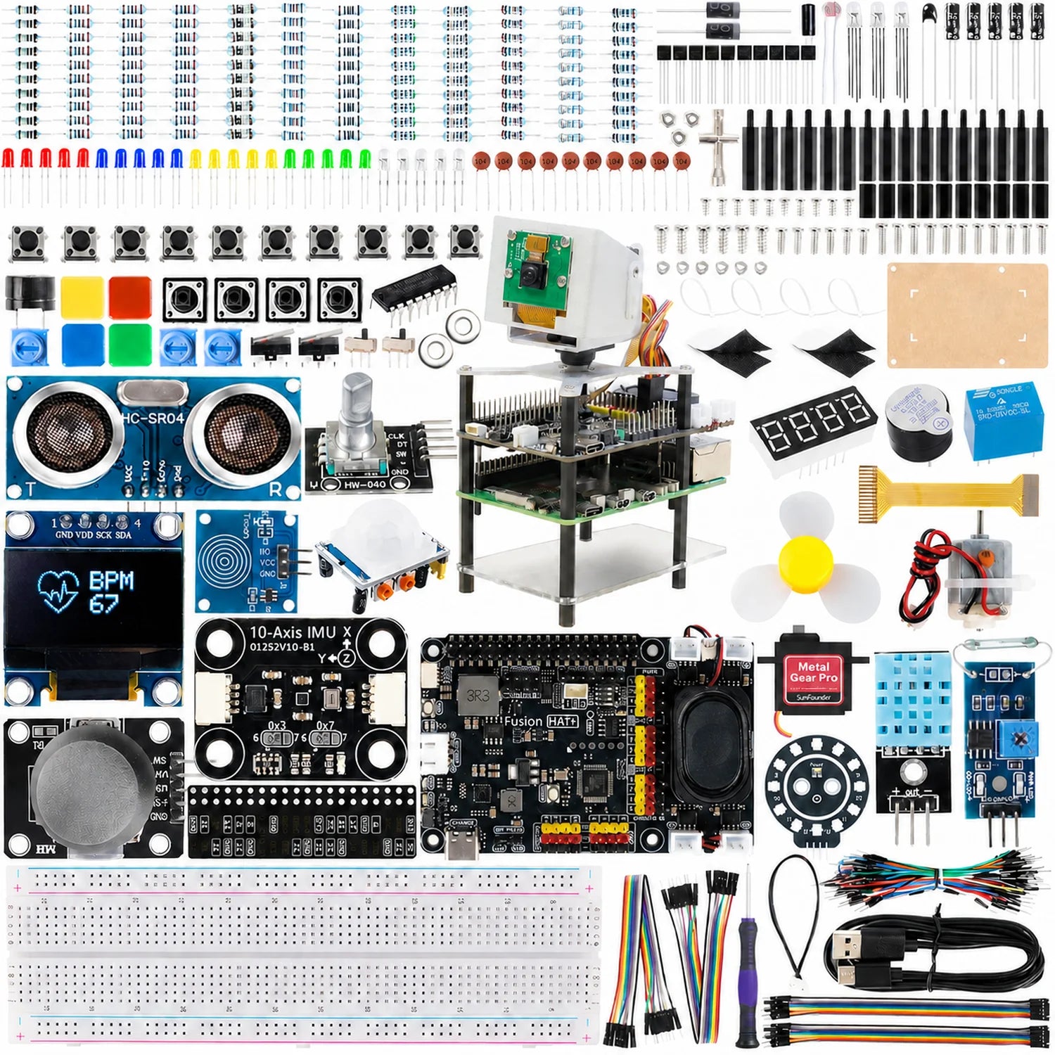SunFounder AI Fusion Lab Kit for Raspberry Pi 5/4/3B+/Zero 2w, LLMs ChatGPT/Gemini/Grok, YOLO&OpenCV & MediaPipe, Python