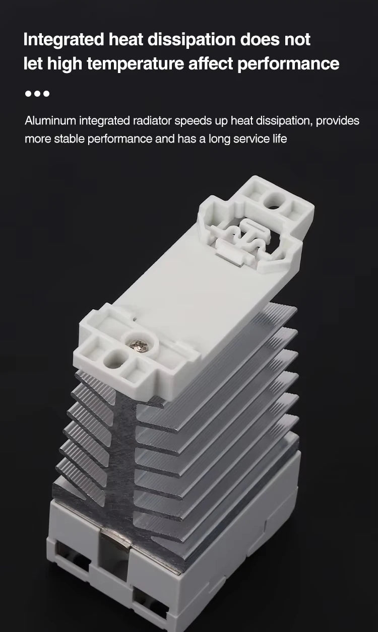 10A 25A 40A 60A 80A 100A Single Phase Slim SSR Solid State Relay With Heat Sink Industrial Relay DIN Rail Mount