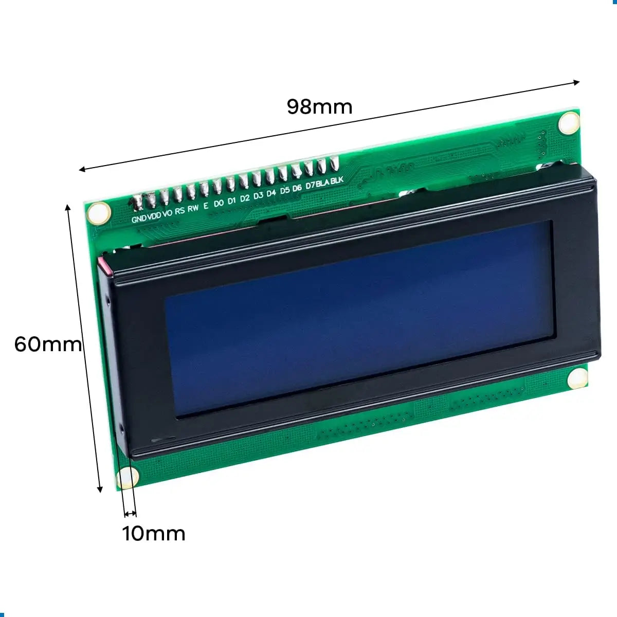 2004 LCD Screen Display Module 2004A 20x4 White Character Blue Backlight DC 5V