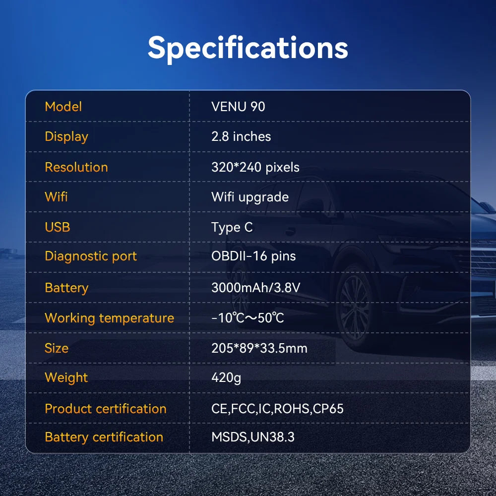 THINKCAR VENU 90 OBD Automotive Tire Pressure Monitoring Sensor TPMS Relearn Activation Programming Car TPMS Diagnostic Tools