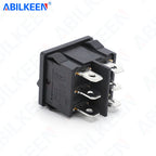 50PCS/LOT ABILKEEN KCD2-203 Plastic Rocker Toggle Switch 6Pin DPDT ON-OFF-ON Latching KCD2 Rocker Switch 16A 250VAC for Car Auto
