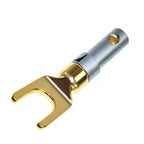 4Pcs Gold plated Y U Shape Banana Plug Audio Speaker Plugs Screw Fork Spade Cable Wire Connector for Binding Post