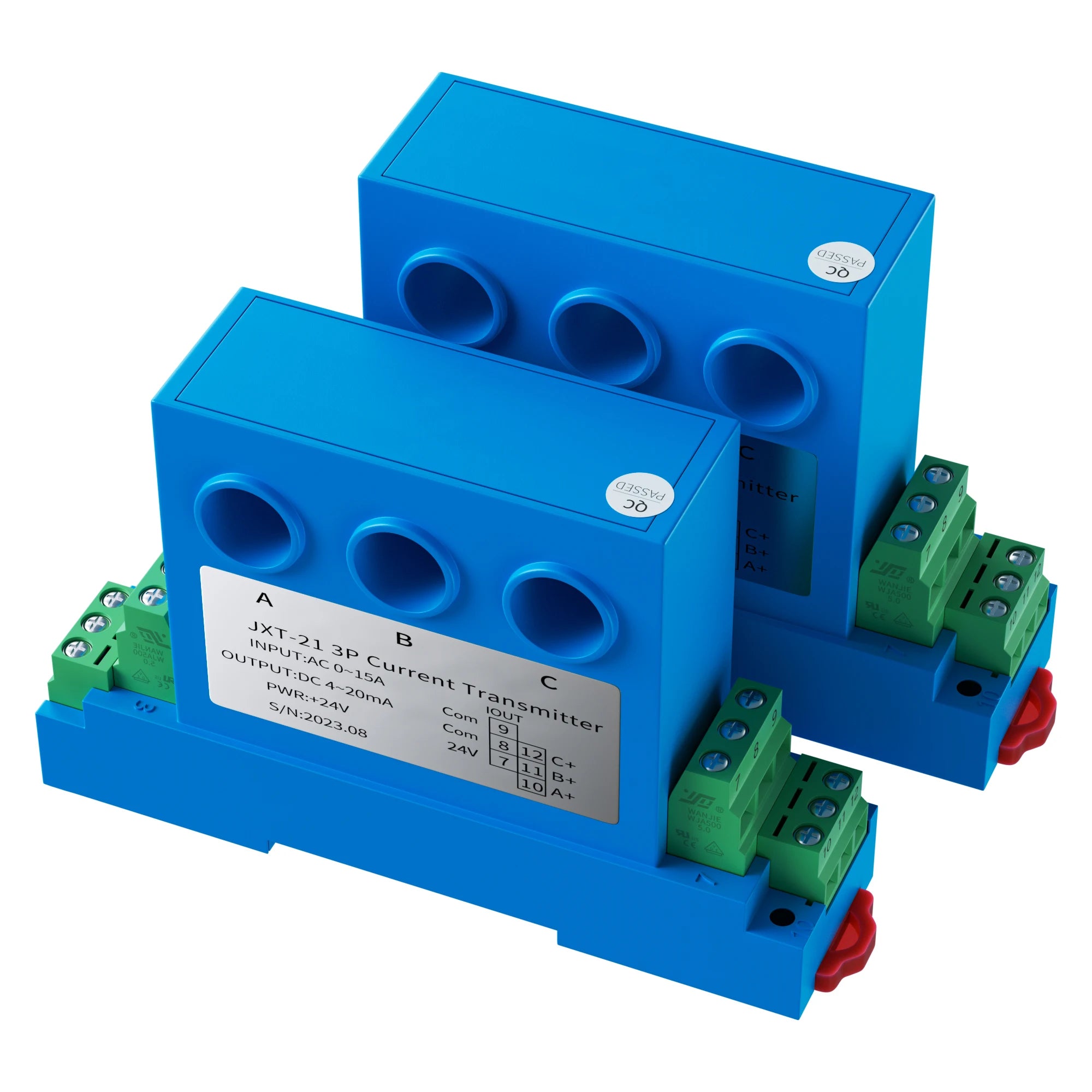 3 Phase Current Transmitter 2A 5A 10A 20A 50A 4-20mA 0-10V 0-5V AC Current Transducer AC Current Sensor
