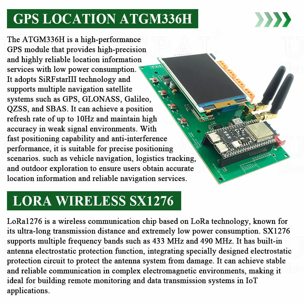 ESP32 S3 Development Board Kit with 3.2 Inch Display N16R8 BT Wifi Module Wireless LoRa SX1276 GPS Location ATGM336H 4 Relay