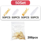 4.0 Bullet Crimp Terminal Car Electrical Wire Connector with Insulated Sleeve Copper Male and Female Quick Wire Connectors Sets