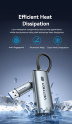 Vention USB A C 2.5G Ethernet Adapter USB 3.0 2500/1000 Mbps Network Card for MacBook iPad USB Lan RJ45 for PC Windows Laptop