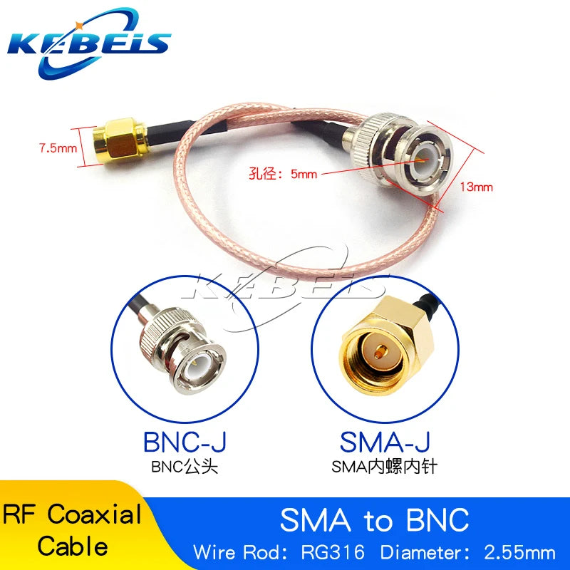 RG316 Cable SMA to BNC Male Plug & Female Jack Nut Bulkhead BNC To SMA Male Female Connector Extension WIRE RF Coaxial Jumper