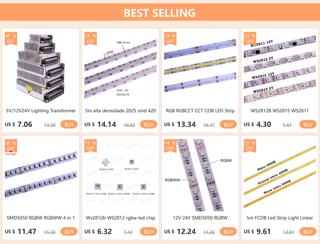SMD 5050 RGB LED Strip Waterproof 5M 300LED DC 12V 24V CCT RGBCCT  RGBW RGBWW WHITE WARM WHITE NW Fita LED Light Strips Flexible