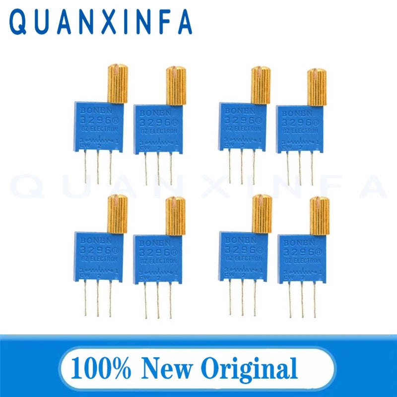 5PCS 3296W multi-turn adjustable potentiometer 100R200R1K2K5K10K20K50K100K200K500K1M Metal Shaft Long Handle