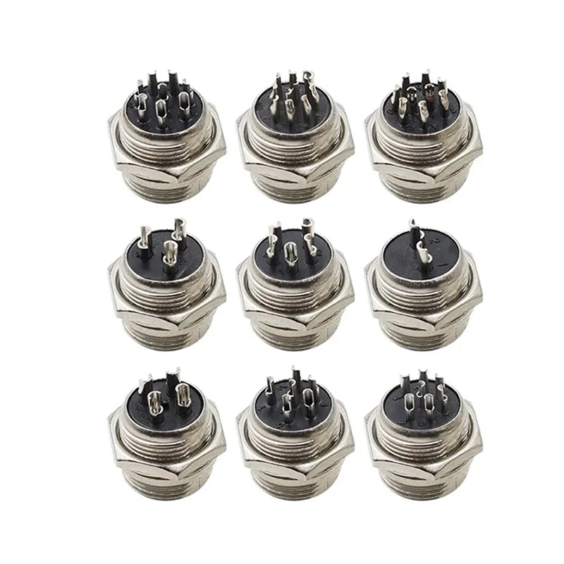 Connector GX12 small metal aviation socket 2/3/4/5/6/7pin electric cable terminal fixed type and butt mobile type Female&male