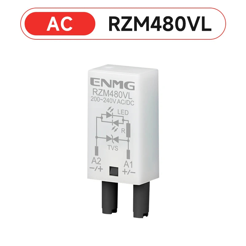 ENMG RZM033VL Relay Surge Overvoltage Protection Module 5–24V AC/DC with Indicator Light Accessory for Relay Socket Base