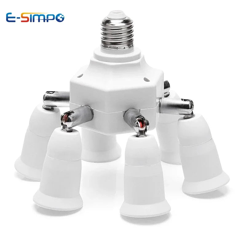 1pc E26 E27 to 4E27 7E27 Adjustable Rotatable Screw Led Lamp CFL Bulb Base Holder Light Socket Adapter Converter Splitter