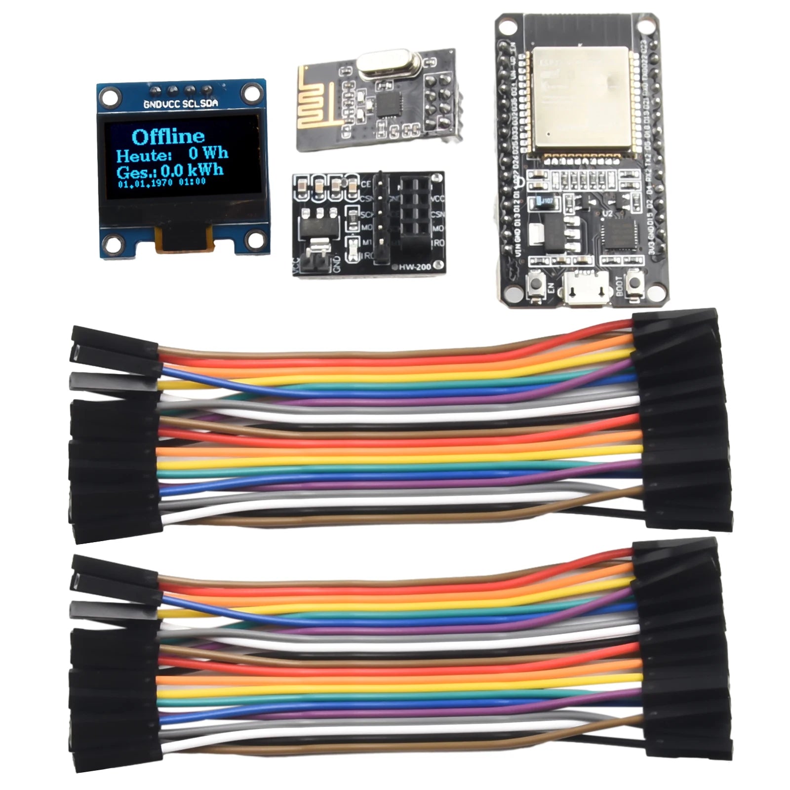 Next generation OpenDTU for Hoymiles Inverters ESP32+NRF24L01+Cable+Display Superior Speed Real time Monitoring Easy Integration