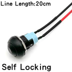 5/20PCS 12mm Momentary Push Button Switch ON OFF PBS-33B Self Reset Mini Round Switch With Wire 2Pin 1A DC12V