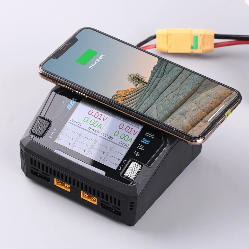 ToolkitRC M6DAC PRO V2 Dual Channel Smart Lipo Battery Charger Discharger AC 200W DC 800W 16A for 1-6S LiHV LiPo PD65W FPV Drone