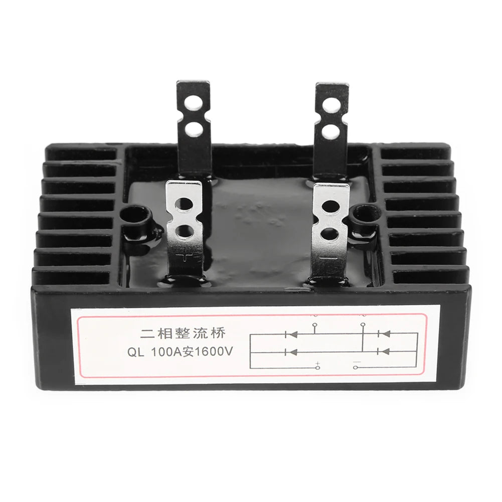 1Pcs Bridge Rectifier 100A 1600V Diode Bridge Rectifier 2-Phase Rectification High Power Black Bridge Rectifier