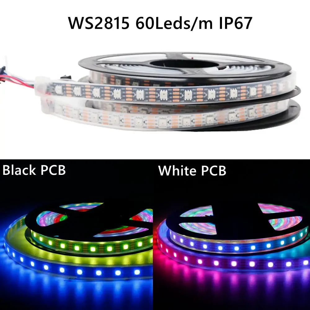 WS2815 Led Strip With14/17/21Keys Controller (WS2812B WS2813 Updated) RGB Individually Addressable Kits 30/60/144 Leds/M DC12V