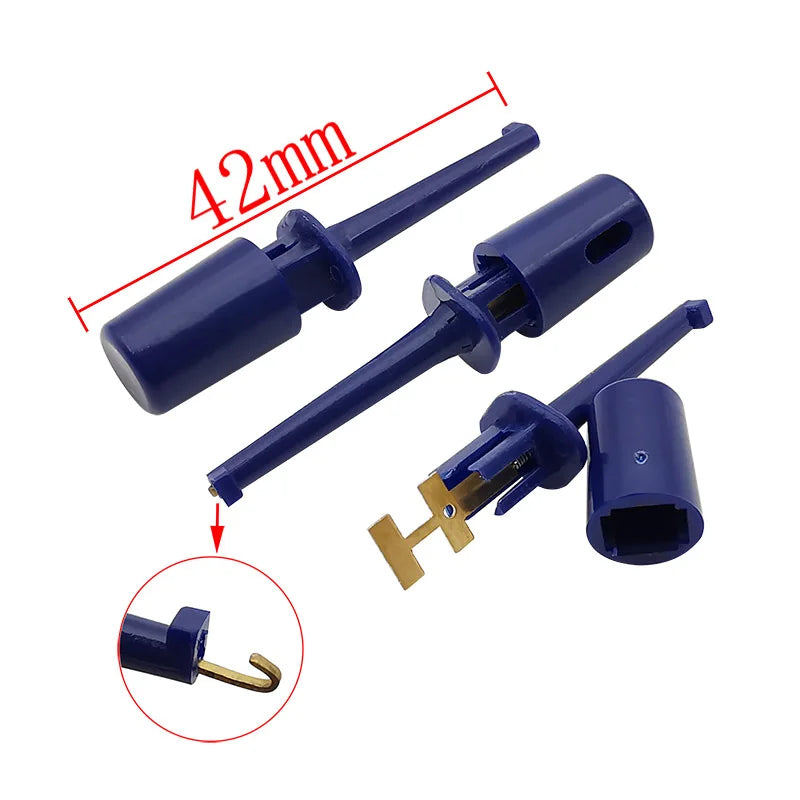 5Pcs 42mm 58mm Round Mini Single Test Hook Clip Testing Probe For Electronic Testing IC Grabber Large Size Crocodile Clips