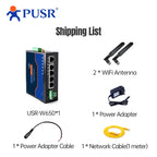PUSR Serial RS485/RS232 to Ethernet/WiFi 2.4G&5.8G Dual Band WiFi 5Gigabit Port CAN Protocol Converter Modbus RTU to TCP W650