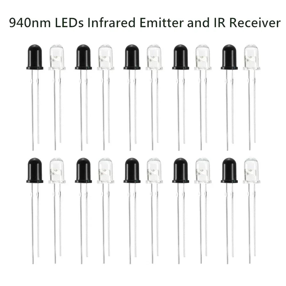 10pairs 3mm 5mm 940nm LEDs Infrared Emitter and IR Receiver Diode Diodes 301A