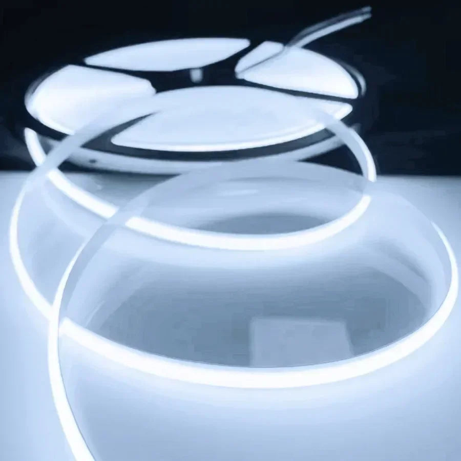 220V COB LED Strip 0.5M-10M Flexible Tape Light Smart IC No Need Driver High Bright 240 LEDs Linear Lighting RA95 Warm Ice Blue