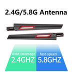 Dual Band 2.4G 5.8G RP SMA Male 12dBi WiFi Antenna + 15cm Adapter Cable for Network Card USB Adapter Security IP Camera