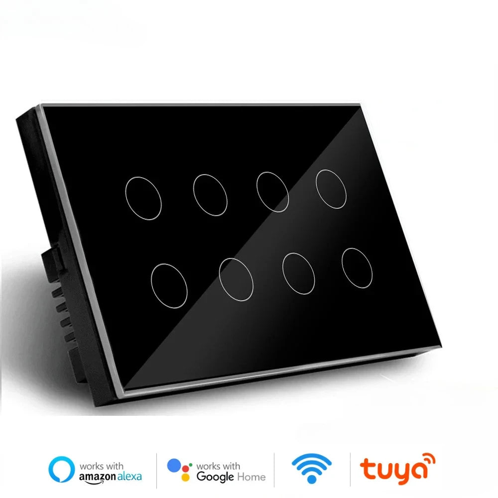 Melery Wifi Smart Tuya Light Switch 4/5/6/8/10 Gang Glass Wall Touch Sensor Alexa Remote Voice Control by Google Home Assistant