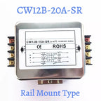Three-Phase Power Filter inverter EMI Servo Filter Purifier CW12B-10/20/30/40/50/60A-S/SR AC 380V Three-Wire Rail Mount Terminal