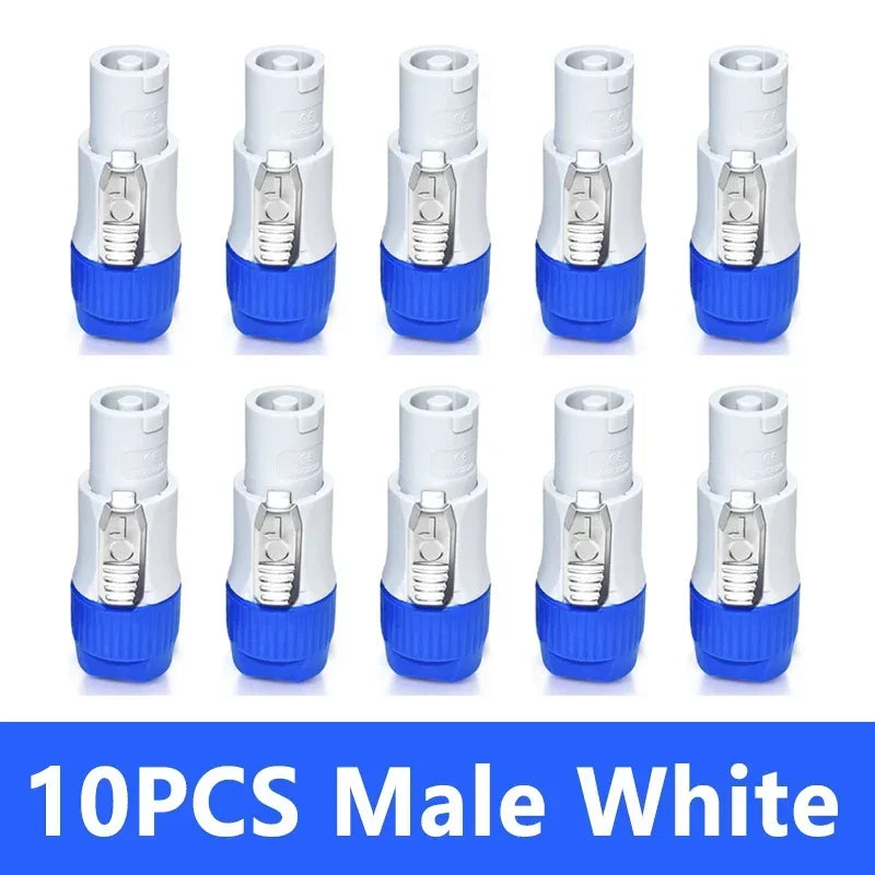 10Pcs 3Pin Powercon Connector NAC3FCA NAC3FCB Lockable Cable Plug Chassis Socket AC Power Connector for LED Screen Stage Light