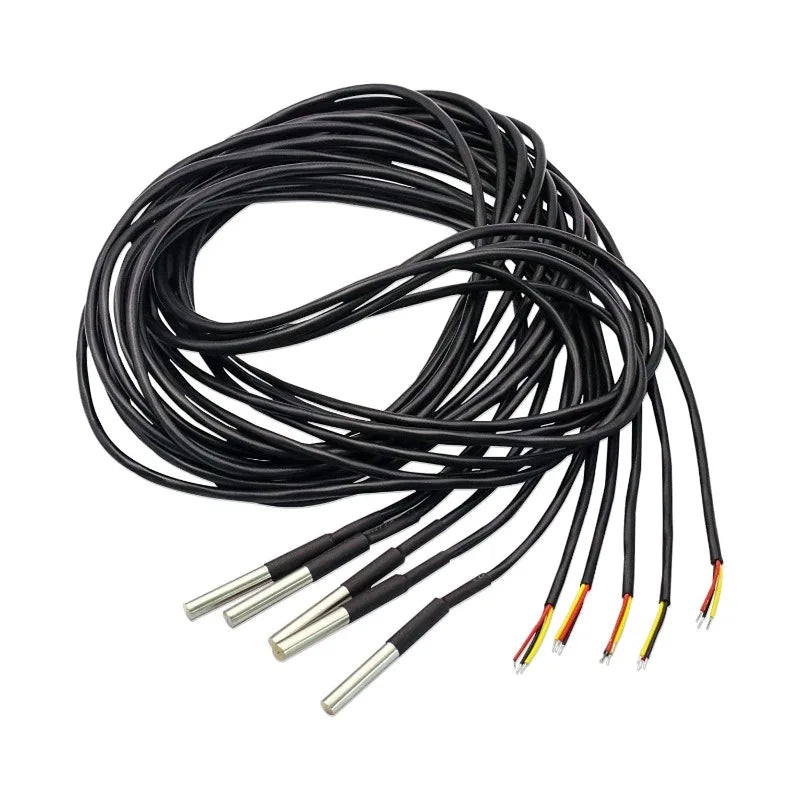 5Pcs DS18B20 Temperature 2M Sensor Waterproof Temperature Sensor with Digital Thermal Stainless Steel Tube Probe for Arduino