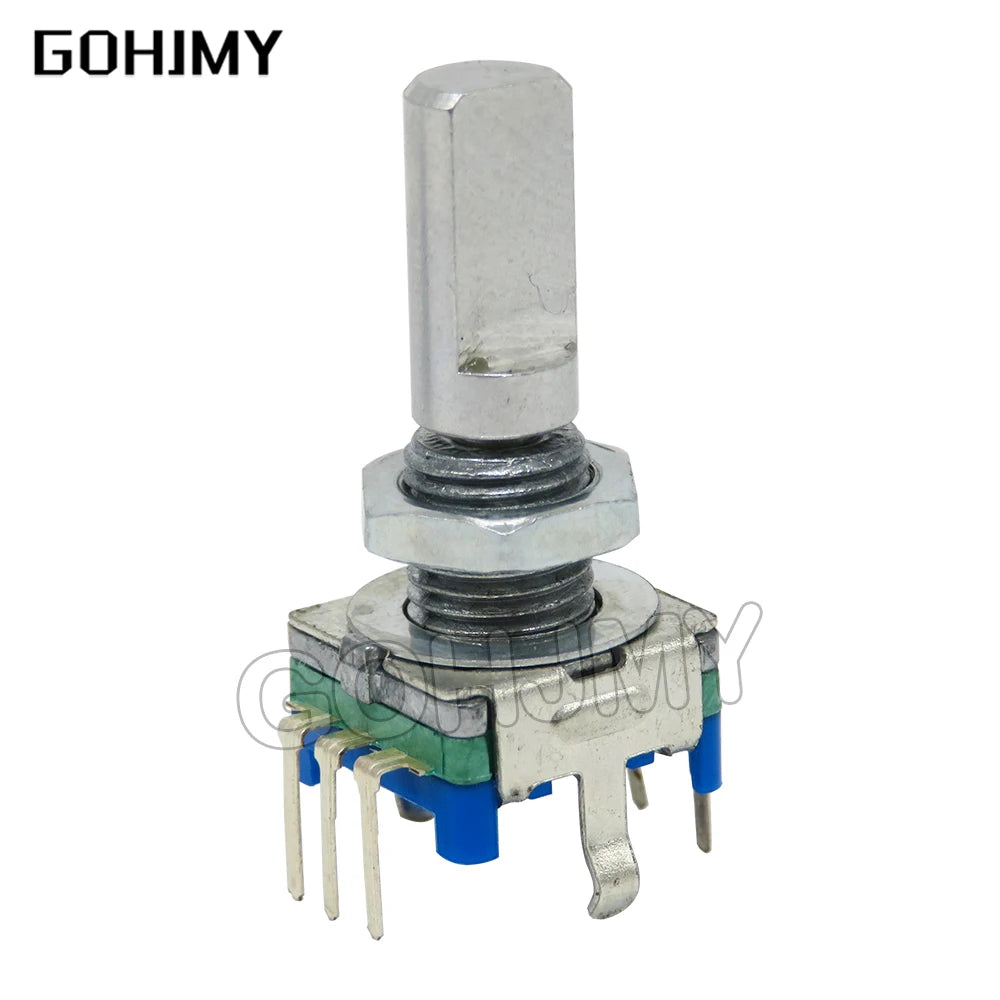 5PCS Half / Plum axis rotary encoder, handle length 15mm/20mm code switch EC11 digital potentiometer with switch 5Pin 3PIN