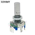 5PCS Half / Plum axis rotary encoder, handle length 15mm/20mm code switch EC11 digital potentiometer with switch 5Pin 3PIN