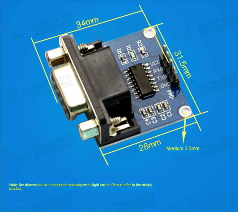 RS232 To TTL Module, 2nd Generation Serial Module, Download Line, Small Board, Brush Board, MAX3232, Send 4 DuPont Lines.