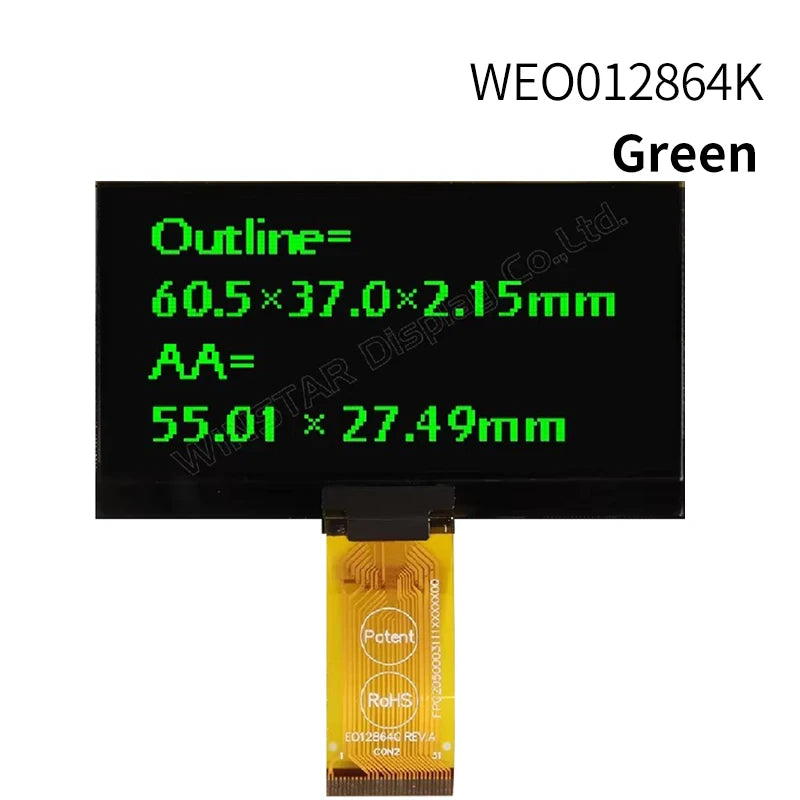Winstar WEO012864K 31P COG Graphic SPI/I2C/6800/8080 SSD1309 3V 2.7" 27 2.7 inch 128x64 OLED Display