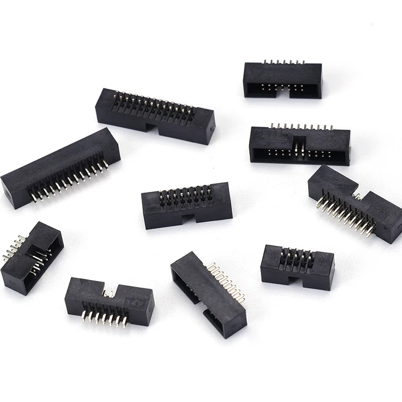 10Pcs IDC Box Headers PCB Connector 1.27mm 2.0mm 2.54mm Pitch Double Row DC3 Male Socket Straight Idc Headers for Electronics