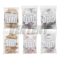 150PCS/300PCS 1W 2W 3W 5W 30Values Carbon Film Resistor Assortment Kit 5% Resistance Set 0.1R-750R 1K-820K ohms DIY Pack