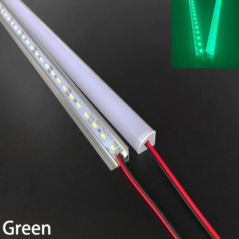 20 Inch 36 LEDs Red Green Blue LED Light Bar DC12V U/V-Shaped Flat Aluminum Channel Rigid Strip for Indoor Lighting