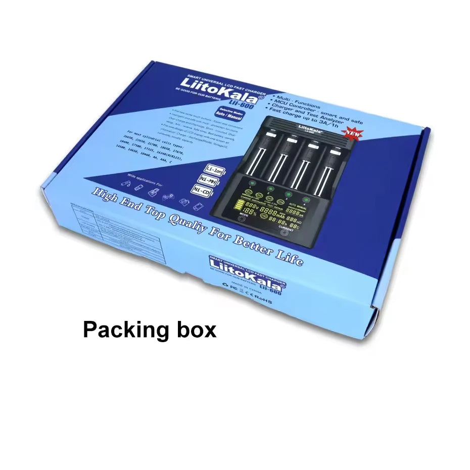 NEW LiitoKala Lii-600 Battery Charger For Li-ion 3.7V NiMH 1.2V battery Suitable 18650 26650 21700 26700 16340 14500 AA AAA