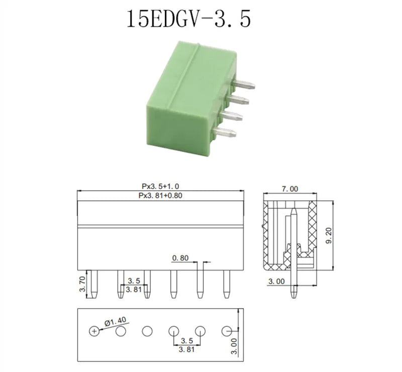 5Pair 15EDG KF2EDG 2.54mm 3.5mm 3.81mm 5.08mm PCB Screw Terminal Block 2-12Pin Male Plug Female Socket Pin Header Wire Connector