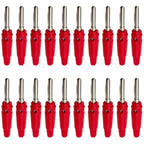 20Pcs 4mm Banana Plug Connectors Black And Red High Current Insulated Shrouded Stackable Screw Connection Probe