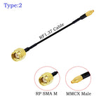 1Pcs RF1.37 Cable SMA Male/Female to MMCX Male 90 Degree Connector 50ohm SMA to MMCX RF Coaxial Extension Jumper OD=1.37 Cable