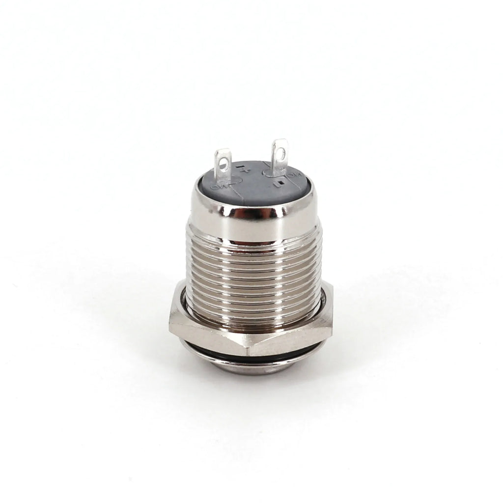 5Pcs Metal 16mm 2Pin ON-OFF Latching High Round Push Push Button Switch Normally Open