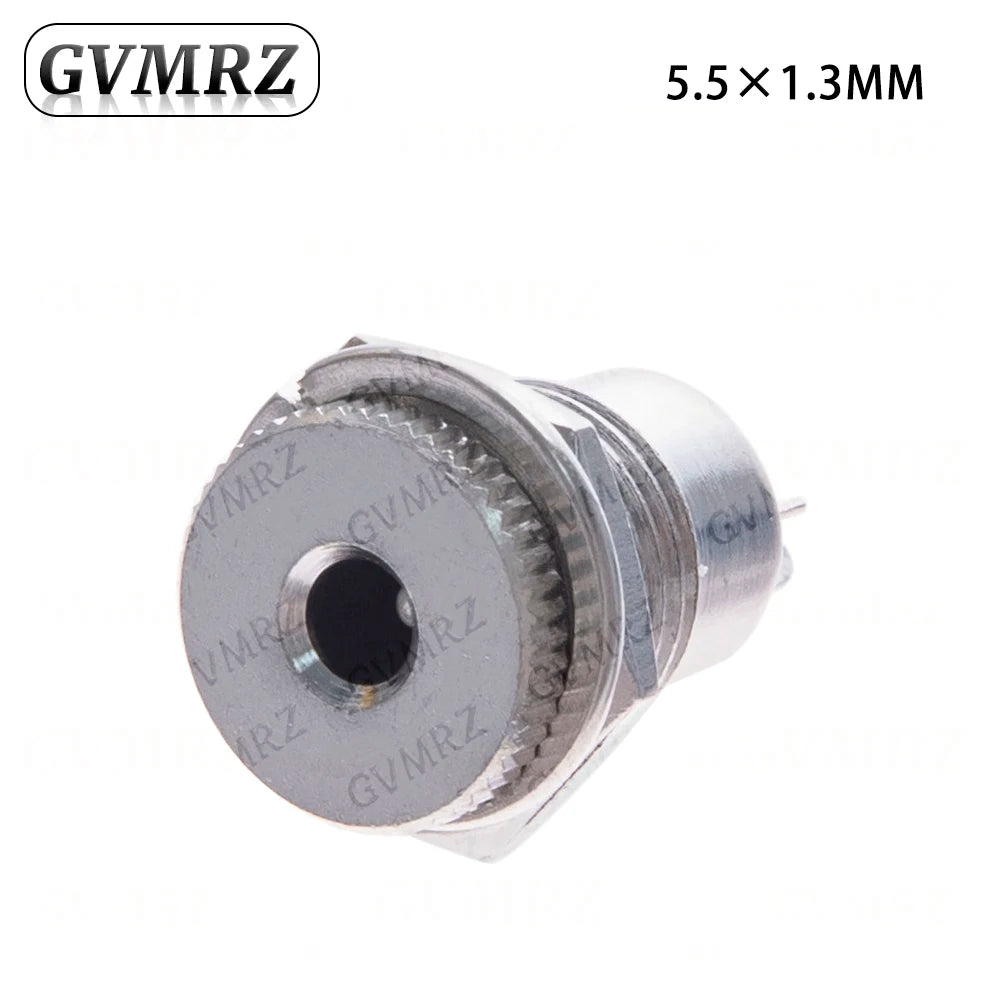 10pcs/LOT DC099 5.5 mm x 2.1mm DC Power Jack Socket Female Panel Mount Connector Metal DC-099 Open Hole 11MM 5.5*2.1 5.5*2.5