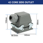 Rectangular Heavy Duty Connectors HDC HE 4 6 8 10 16 20 24 32 48 Core Pin 16A Waterproof Aviation Plug Top Side Line Connector