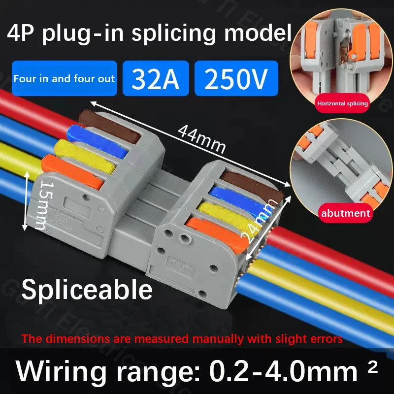 Male Female Docking Mini Quick Wire Connector Universal Compact Electrical Wiring Connectors Push-in Conductor Terminal Block