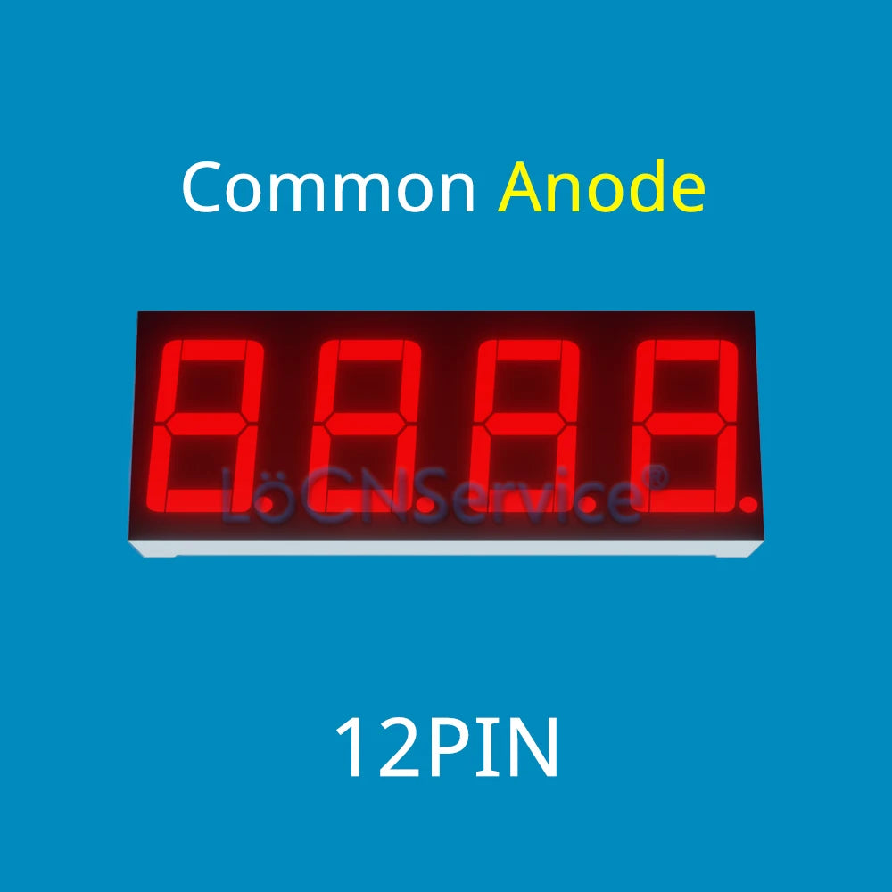 LoCNService 30PCS 0.56Inch Digital Tube LED Display 4 Bit Red Yellow Green Blue White Common Anode / Cathode 7 Segment 0.56 inch