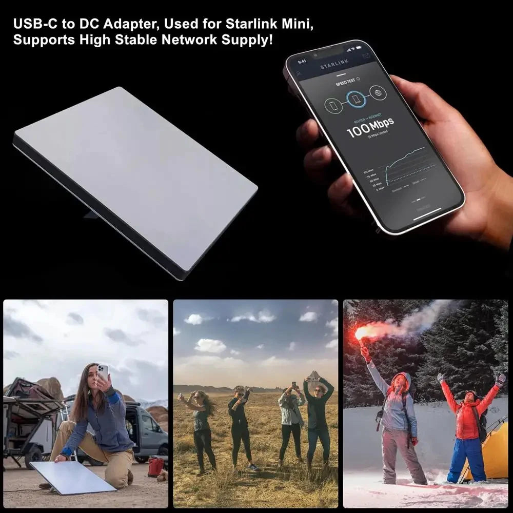 For Starlink Mini PD100W USB C Female to DC5521 Male Connector Charge Barrel Jack Power Adapter C to DC/D to D Power Adapter