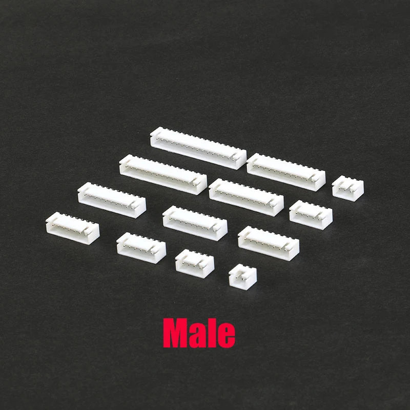 100Pcs JST XH2.54 2/3/4/5 Pin Terminals Plastic Shell Male Plug + Female Socket Wire Connector XH 2.54 2P 3P 4P 5P-14P